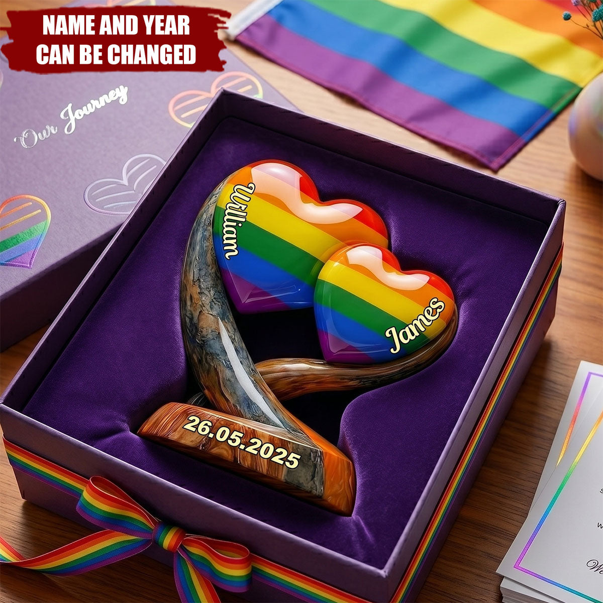 Love Is Love - Personalized LGBT Support Custom Shaped Acrylic Plaque