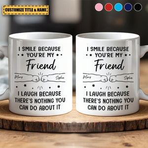 I Smile Because You're My Brother - Personalized Accent Mug - Gifts For Mom, Dad, Brother, Sister