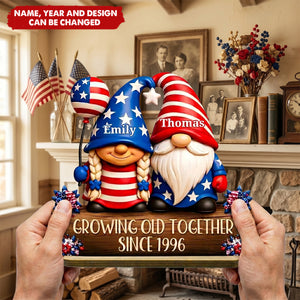 250th Growing Old Together - Personalized 2-Layered Wooden Plaque
