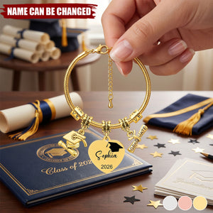 Personalized Custom Graduation Bracelet, Class of 2026