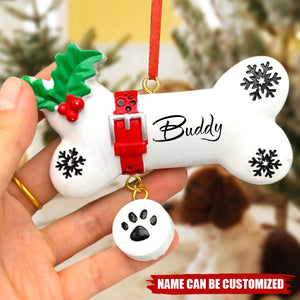 Christmas Bone Dog Tag Personalized Resin Ornament