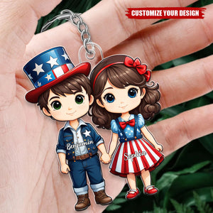 Patriotic Couple - Personalized Acrylic Keychain