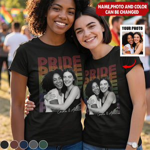 Retro Pride Bootleg Style LGBT+ Couple - Personalized T-Shirt