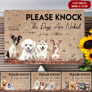 The Dogs Are Naked - Personalized Doormat