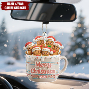 Cookie Crew Forever Personalized Acrylic Car Ornament - Gifts For Mom, Dad, Brother, Sister, Kids