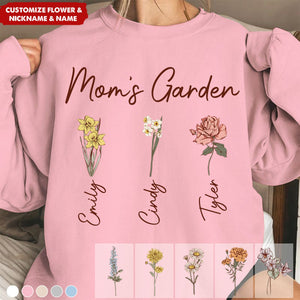 Love Grows Here - Custom Birthflower Grandma's Garden Sweatshirt - Gift for Nana, Mom