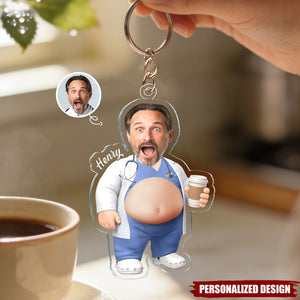 Personalized Photo Doctor Acrylic Keychain - Custom Name Funny Medical Worker Keyring