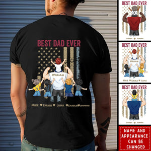 Proud As The Best Dad Ever - Personalized Back Printed Shirt