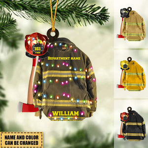Firefighter Helmet Armor Personalized Ornament Gifts For Fireman