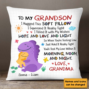 Gift For Grandson Dinosaurus Hug This Pillow