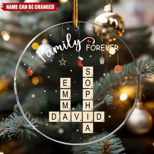 Family Forever Scrabble Custom Name - Personalized Acrylic Ornament
