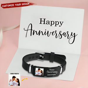 Custom Photo Best Mom Dad Ever - Gift For Family, Siblings, Friends - Personalized Engraved Bracelet