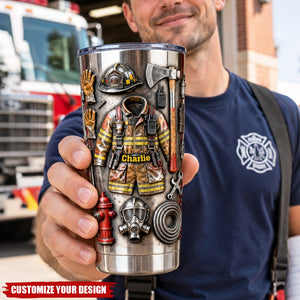 Custom Fire Rescue Gift - Personalized Firefighter Tumbler