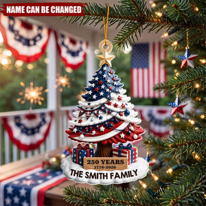 Patriotic Holiday - Personalized Acrylic Custom Shape Ornament