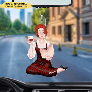 Elegant Girl Reading Book - Personalized Acrylic Ornament, Gift For Book Lover