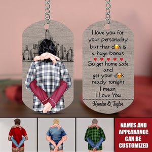 I Love You For Your Personality - Personalized Stainless Steel Keychain, Valentine's Day Gift Idea For Couple