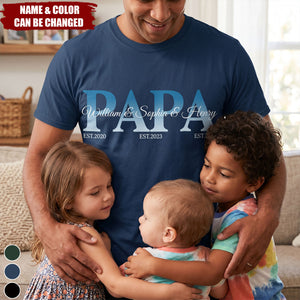 Papa, Daddy, Dad - Father's Day Gift With Kids' Names - Personalized Shirt