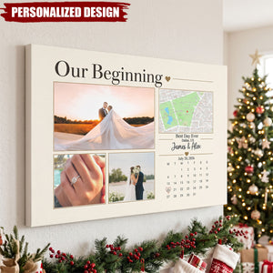 Our Beginning Custom Couple Photo Collage Wall Art