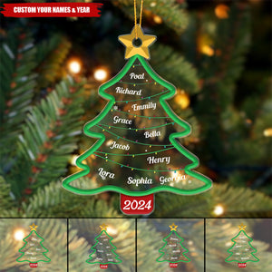 Lovely Family Christmas Tree - Personalized Acrylic Ornament