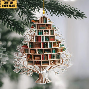 Personalized Christmas Book Tree Ornament, Book Lover Gift, Bookworm Gifts, Christmas Gift