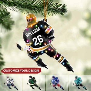 Ice Hockey Player, Personalized Acrylic Ornament, Christmas Gift for Hockey Players