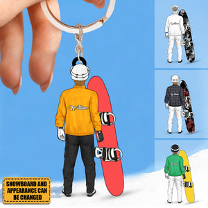 Personalized Gifts Snowboarding Keychain For Man, Snowboarding Lovers