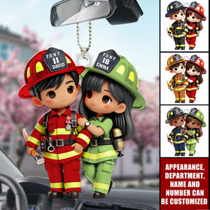 Personalized Gifts For Couple Acrylic Ornament Firefighter Couple