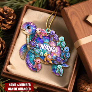 Happy Together Forever Mama Turtle Family - Personalized Acrylic Ornament