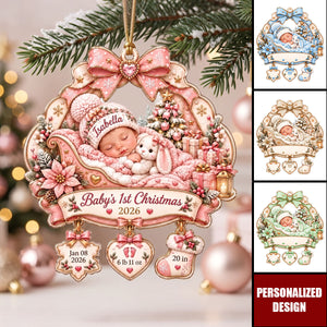 Personalized Baby First Christmas Ornament, Custom Newborn Name Ornament