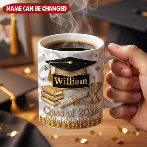 Custom 3D Inflated Effect Printed Mug - Personalized Graduation Gifts For Him, Her