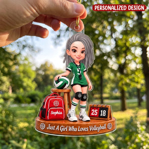 Personalized Volleyball Girl Acrylic Ornament - Christmas Gift for Volleyball Players