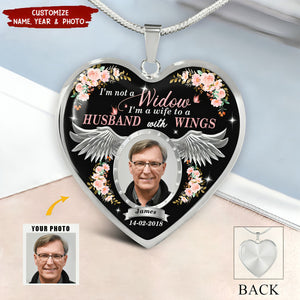 I'm Not A Widow Personalized Name Heart Necklace