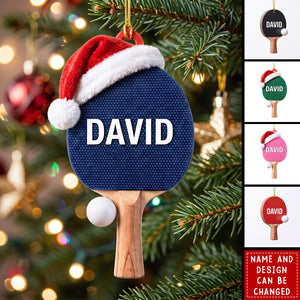 Custom Ping Pong Paddle and Ball Ornament, Personalized Sport Ornament