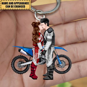 Personalized Motorcross Couple Keychain - Perfect Gift For Couples