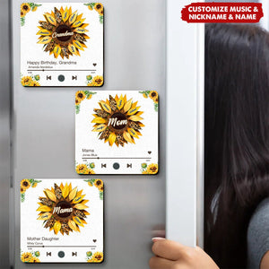 Nana Mom Sunflower Personalized Music Fridge Magnet