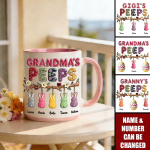 Grandma Bunny Easter Accent Mug - Personalized Gifts For Grandma