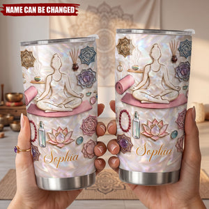 Inner Peace Yoga Woman, Stainless Steel Tumbler, Gift For Yoga Lovers