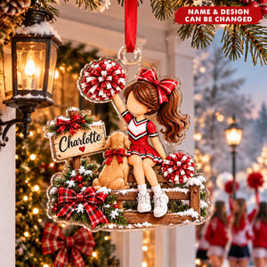 Personalized Cheerleader Acrylic Ornament - Cheerleading Christmas Ornament