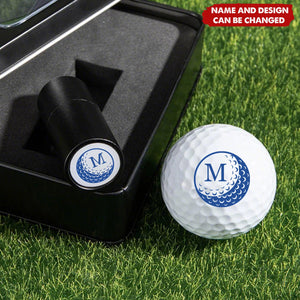 Personalized Golf Ball Stamp Gift with Metal Case - Custom Initials for Golfers, Gift for Golfers