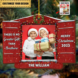 The Love Between Brothers & Sisters Is Forever - Personalized Wooden Photo Ornament
