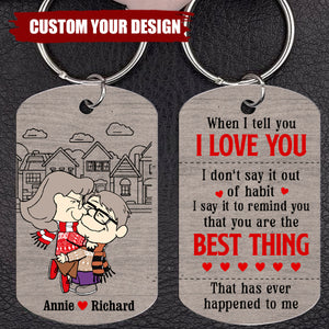 Adorable Cartoon Couple Personalized Stainless Steel Keychain