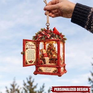 Personalized Cardinal Acrylic Ornament, Custom Name Christmas Memorial Keepsake