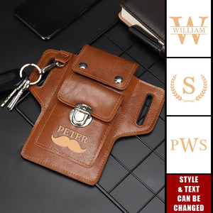 Personalized PU Leather Card Pouch Holsters Phone Waist Bag