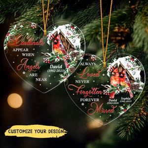 Cardinals Appear When Angels Are Near Memorial Personalized Ornament