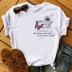 Personalized T-shirt Memorial Gift Idea - Your Wings Were Ready But My Heart Was Not