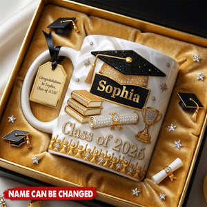 Custom 3D Inflated Effect Printed Mug - Personalized Graduation Gifts For Him, Her