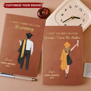 I Trust The Next Chapter - Graduation Personalized Leather Journal