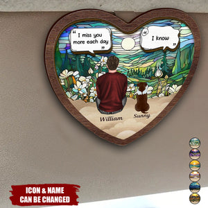 I Miss You Memorial Dog Cat - Personalized Custom Shaped Car Visor Clip