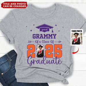 Proud Family Of 2025 Senior Graduation Photo Personalized Shirt