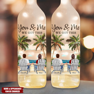 You & Me We Got This - Personalized Couple Bottle Lamp